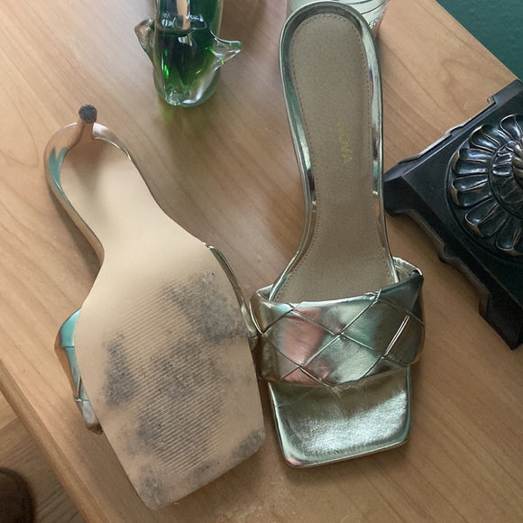 Gold Stiletto Mules - Picture 3 of 5